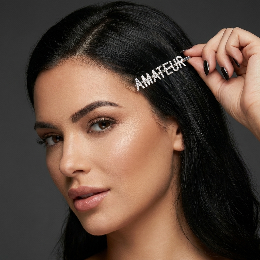 Sparkle Confidently: Iconic 'AMATEUR' Rhinestone Dazzle